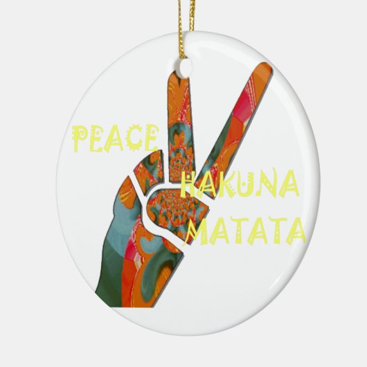 Hakuna Matata Peace Keramisch Ornament (Links)