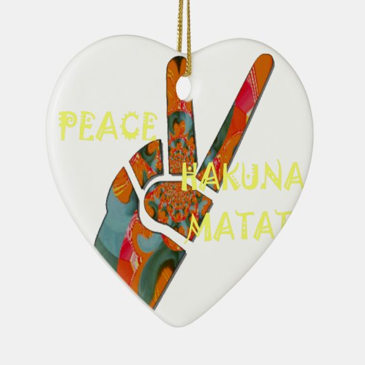 Hakuna Matata Peace Keramisch Ornament (Rechts)