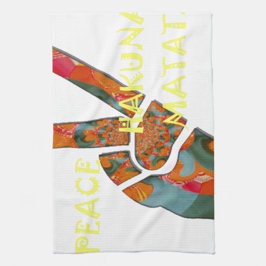 Hakuna Matata Peace Theedoek (Verticaal)