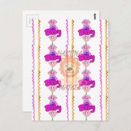 Hakuna Matata: Prachtig Baby Lion Design Motief Briefkaart (Voorkant / Achterkant)