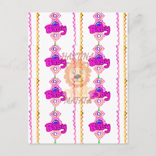 Hakuna Matata: Prachtig Baby Lion Design Motief Briefkaart (Voorkant)