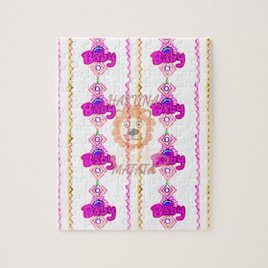 Hakuna Matata: Prachtig Baby Lion Design Motief Legpuzzel (Verticaal)