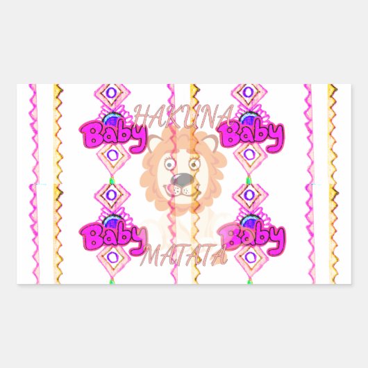 Hakuna Matata: Prachtig Baby Lion Design Motief Rechthoekige Sticker (Voorkant)