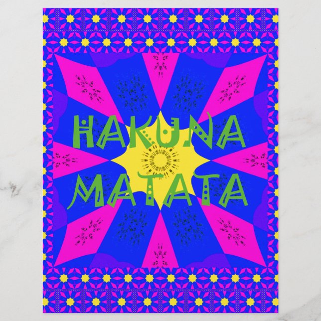 Hakuna Matata prachtige verbluffende designkleuren (Voorkant)