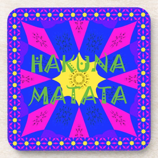 Hakuna Matata prachtige verbluffende designkleuren Bier Onderzetter (Voorkant)