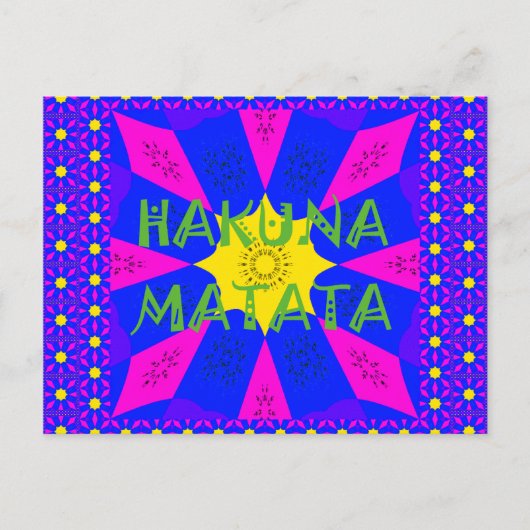 Hakuna Matata prachtige verbluffende designkleuren Briefkaart (Voorkant)