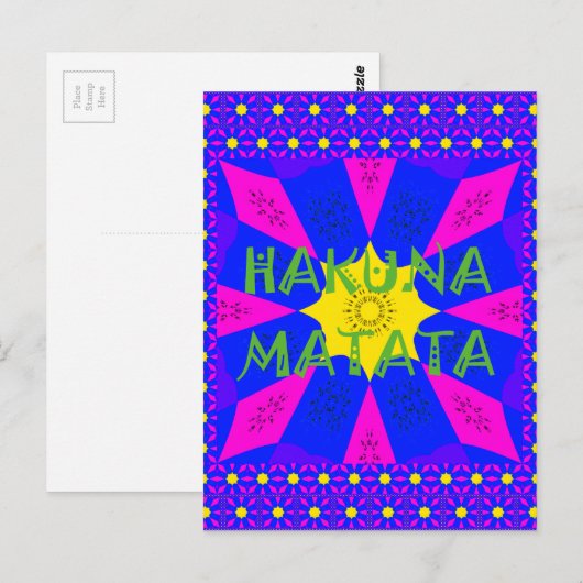 Hakuna Matata prachtige verbluffende designkleuren Briefkaart (Voorkant / Achterkant)
