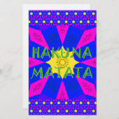 Hakuna Matata prachtige verbluffende designkleuren Briefpapier (Voorkant / Achterkant)