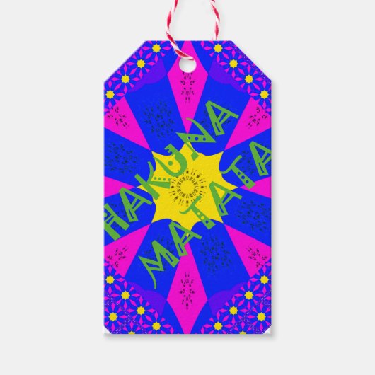 Hakuna Matata prachtige verbluffende designkleuren Cadeaulabel (Voorkant)