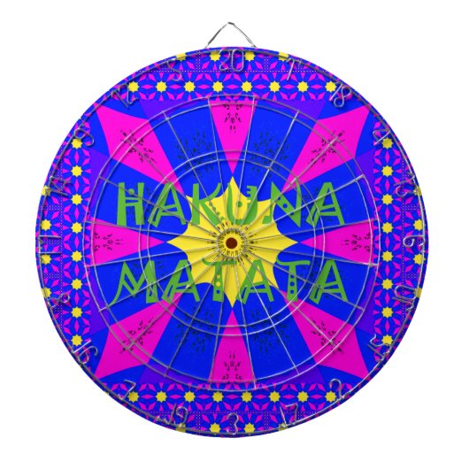 Hakuna Matata prachtige verbluffende designkleuren Dartbord (Voorkant)