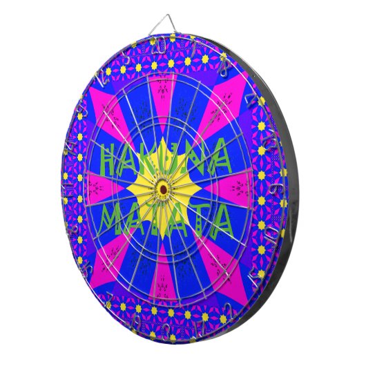 Hakuna Matata prachtige verbluffende designkleuren Dartbord (Voorkant Rechts)