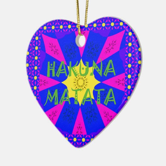 Hakuna Matata prachtige verbluffende designkleuren Keramisch Ornament (Links)