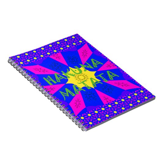 Hakuna Matata prachtige verbluffende designkleuren Notitieboek (Rechterzijde)