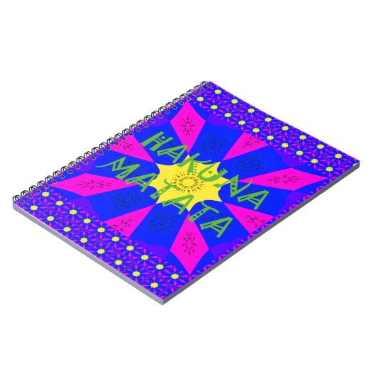Hakuna Matata prachtige verbluffende designkleuren Notitieboek (Linkerzijde)