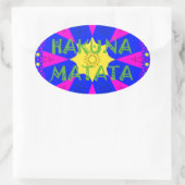 Hakuna Matata prachtige verbluffende designkleuren Ovale Sticker (Tas)