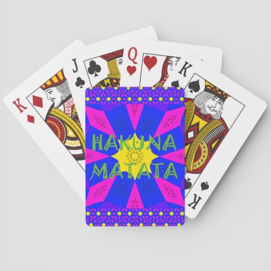 Hakuna Matata prachtige verbluffende designkleuren Pokerkaarten (Achterkant)