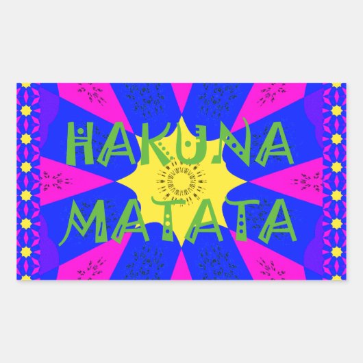 Hakuna Matata prachtige verbluffende designkleuren Rechthoekige Sticker (Voorkant)