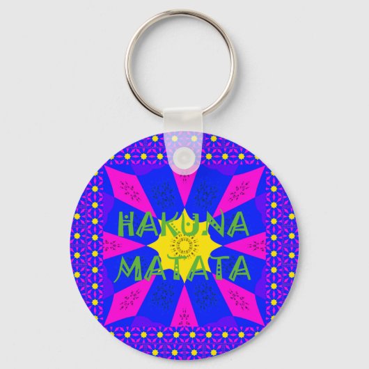 Hakuna Matata prachtige verbluffende designkleuren Sleutelhanger (Voorkant)
