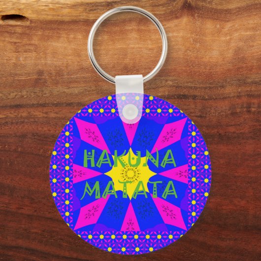 Hakuna Matata prachtige verbluffende designkleuren Sleutelhanger (Voorkant)