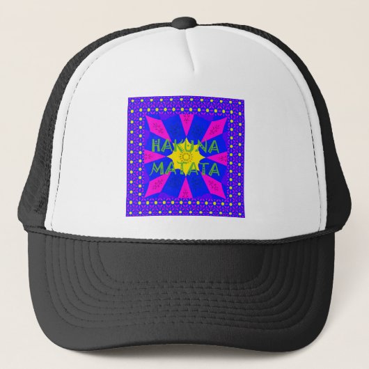 Hakuna Matata prachtige verbluffende designkleuren Trucker Pet (Voorkant)