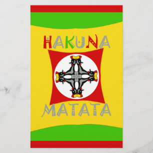 Hakuna Matata Pret Rasta Kleuren: Levendig & Zorge Briefpapier