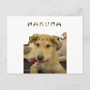 "Hakuna Matata Pup" - Zorgenvrije Puppy Liefde Briefkaart