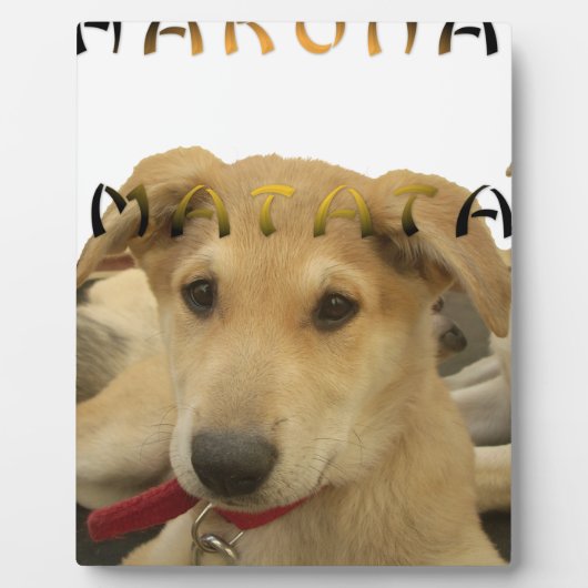 "Hakuna Matata Pup" - Zorgenvrije Puppy Liefde Fotoplaat (Voorkant)