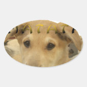 "Hakuna Matata Pup" - Zorgenvrije Puppy Liefde Ovale Sticker (Voorkant)