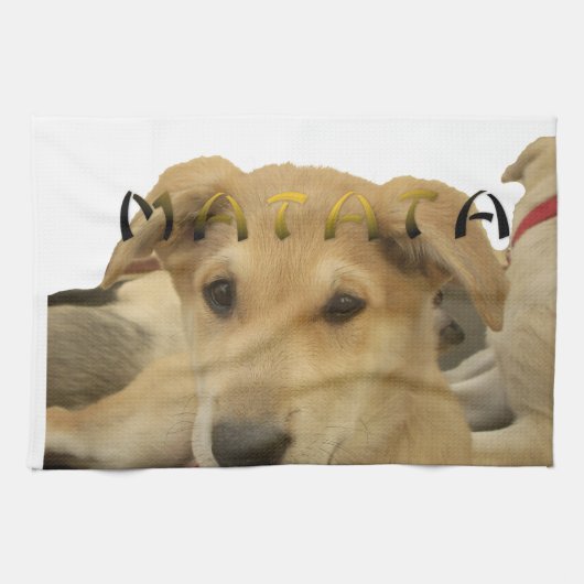 "Hakuna Matata Pup" - Zorgenvrije Puppy Liefde Theedoek (Horizontaal)