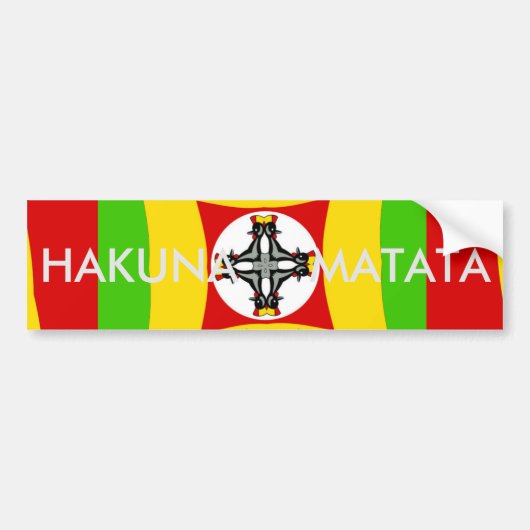 Hakuna Matata Rasta Color Red Golden Green Bumpersticker (Voorkant)
