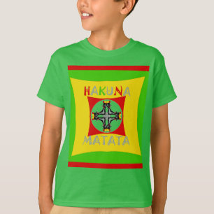Hakuna Matata Rasta Color Red Golden Green T-shirt