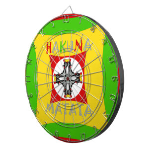 Hakuna Matata Rasta Kleur Rood Goud Groen Dartbord