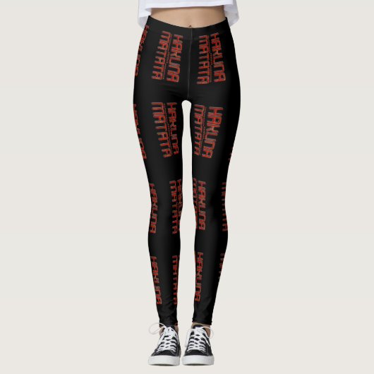Hakuna Matata Red Black weekend Loung heerlijk Leggings (Voorkant)