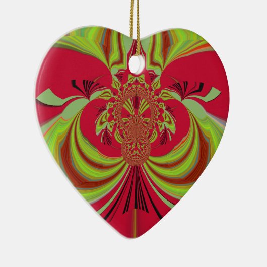 Hakuna Matata rood geel ontwerp Keramisch Ornament (Rechts)