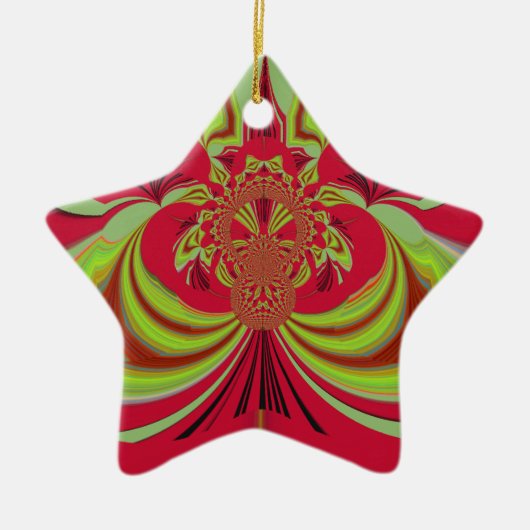 Hakuna Matata rood geel ontwerp Keramisch Ornament (Voorkant)
