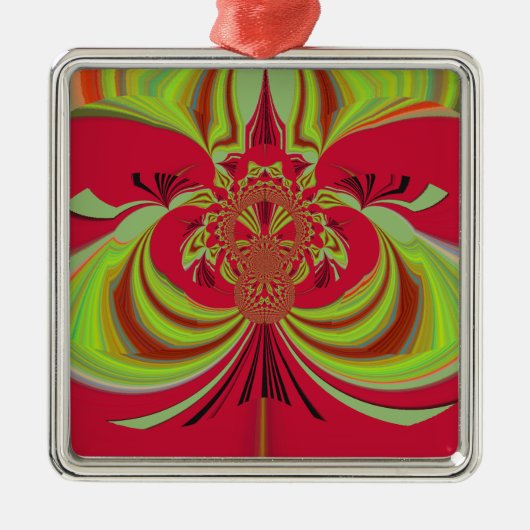 Hakuna Matata rood geel ontwerp Metalen Ornament (Voorkant)