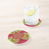 Hakuna Matata rood geel ontwerp Zandsteen Onderzetter (Zijkant)