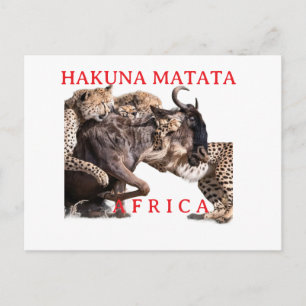 Hakuna Matata Safari Ansichtkaart   Wilde Dieren Briefkaart