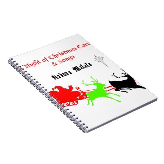 Hakuna Matata Santa's cadeaus met carolzingen.png Notitieboek (Rechterzijde)