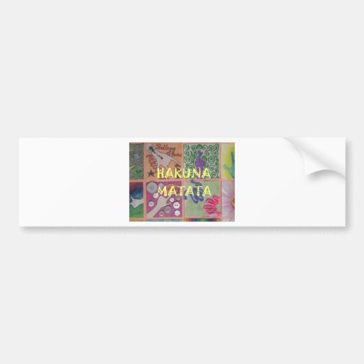 Hakuna Matata schattig kunstwerk.png Bumpersticker (Voorkant)