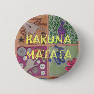 Hakuna Matata schattig kunstwerk.png Ronde Button 5,7 Cm