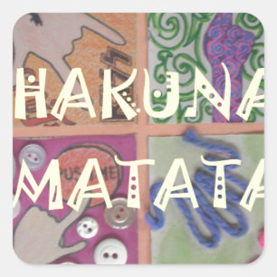 Hakuna Matata schattig kunstwerk.png Vierkante Sticker