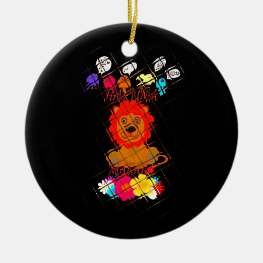 Hakuna Matata, schattig ontwerp van de baby leeuw Keramisch Ornament (Voorkant)