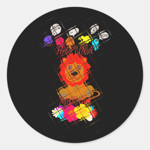Hakuna Matata, schattig ontwerp van de baby leeuw Ronde Sticker