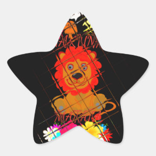 Hakuna Matata, schattig ontwerp van de baby leeuw Ster Sticker