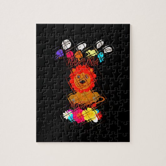 Hakuna Matata schattige baby Legpuzzel (Verticaal)