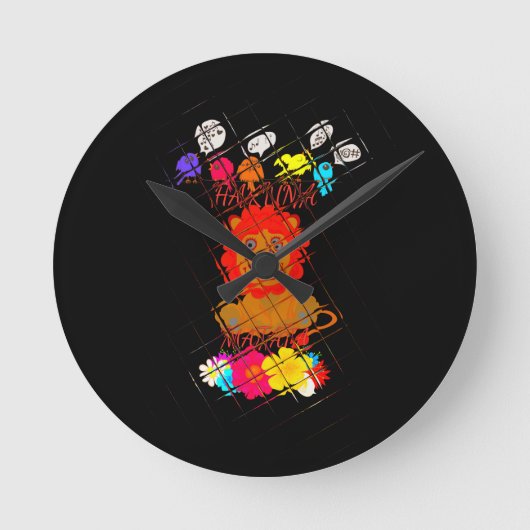 Hakuna Matata schattige baby Ronde Klok (Voorkant)