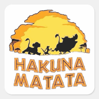 Hakuna Matata Silhouet Vierkante Sticker