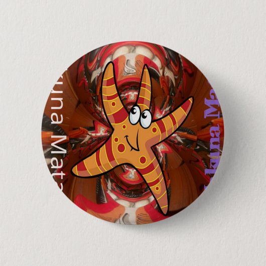 Hakuna Matata Starfish Design Ronde Button 5,7 Cm (Voorkant)