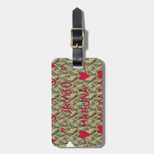 Hakuna Matata Talk Money Art Print Design Bagagelabel (Voorkant verticaal)